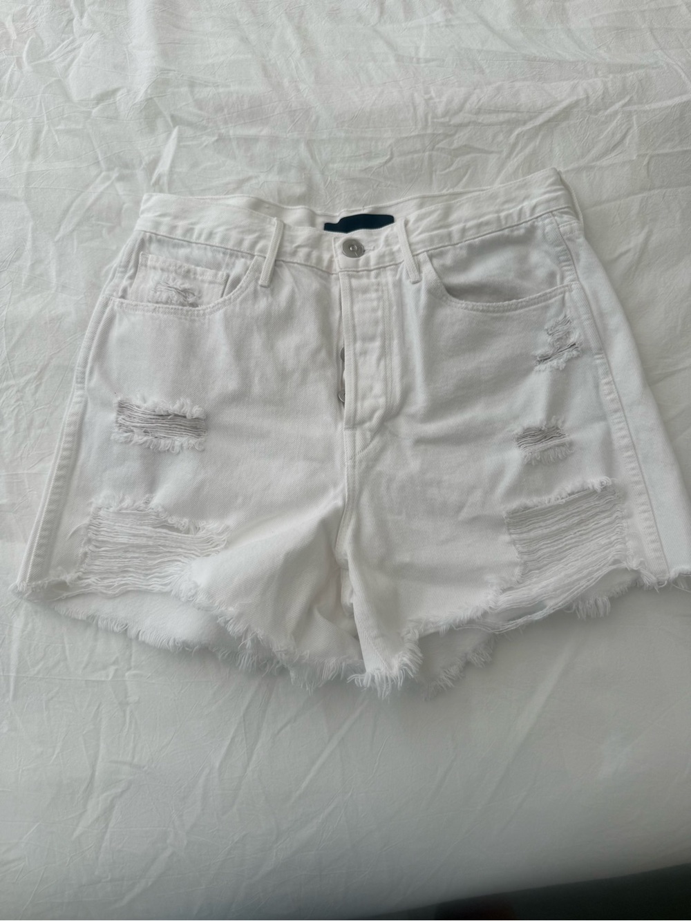3x1 White Distressed Denim Cutoff Shorts
